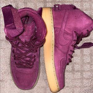 Nike Air Force 1 burgundy gum bottoms brand new.